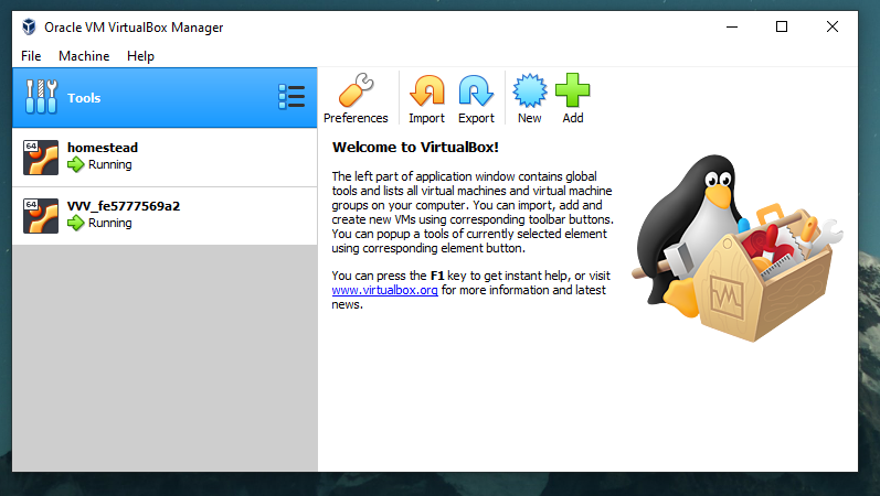 VirtualBox for Homestead